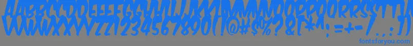 Komikabg Font – Blue Fonts on Gray Background