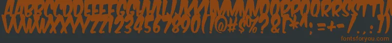 Saiba mais sobre a fonte Komikabg Fonte Komikabg – fontes marrons em um fundo preto