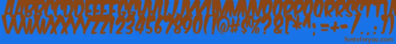 Komikabg Font – Brown Fonts on Blue Background