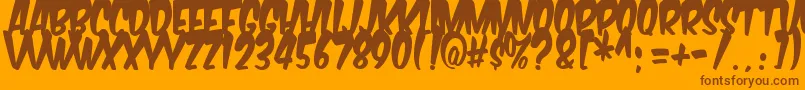 Komikabg-fontti – ruskeat fontit oranssilla taustalla