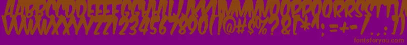 Komikabg Font – Brown Fonts on Purple Background