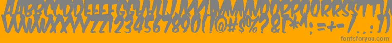 Komikabg-Schriftart – Graue Schriften auf orangefarbenem Hintergrund