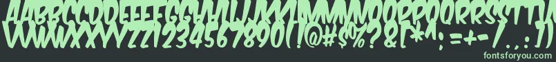 Komikabg Font – Green Fonts on Black Background