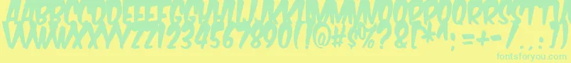 Komikabg Font – Green Fonts on Yellow Background