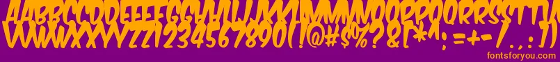 fuente Komikabg – Fuentes Naranjas Sobre Fondo Morado
