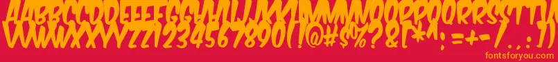 Police Komikabg – polices orange sur fond rouge