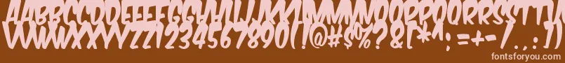 Komikabg Font – Pink Fonts on Brown Background