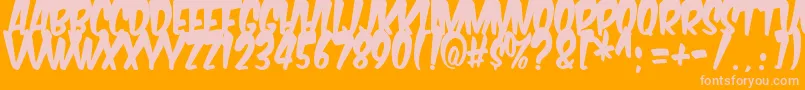 Komikabg-Schriftart – Rosa Schriften auf orangefarbenem Hintergrund