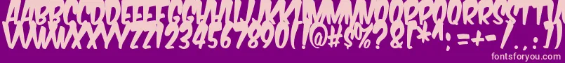 Komikabg Font – Pink Fonts on Purple Background