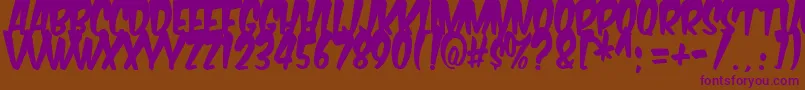 Komikabg Font – Purple Fonts on Brown Background