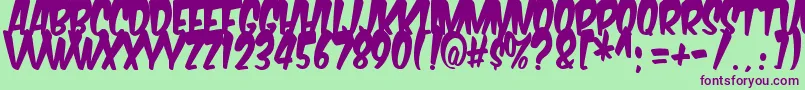 Komikabg Font – Purple Fonts on Green Background
