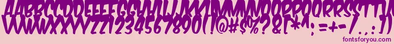 Fonte Komikabg – fontes roxas em um fundo rosa