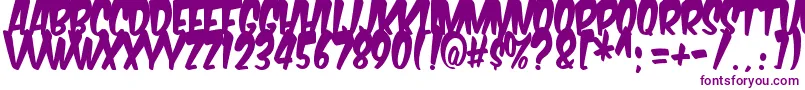 Fonte Komikabg – fontes roxas em um fundo branco