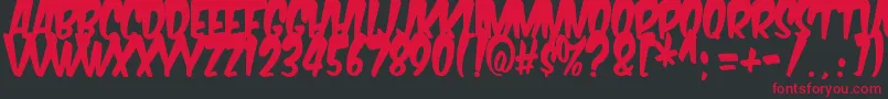 Komikabg Font – Red Fonts on Black Background