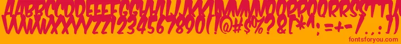 Komikabg Font – Red Fonts on Orange Background