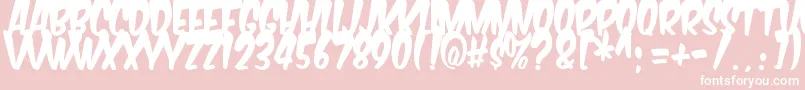 Komikabg-Schriftart – Weiße Schriften auf rosa Hintergrund