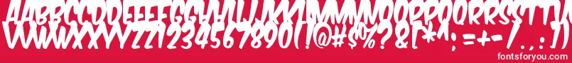 Komikabg Font – White Fonts on Red Background