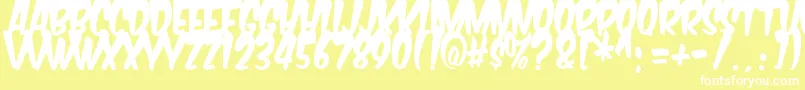 Komikabg Font – White Fonts on Yellow Background