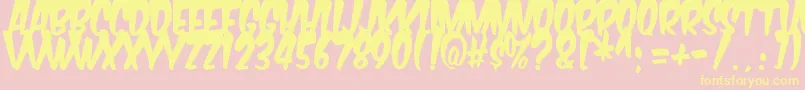 Komikabg Font – Yellow Fonts on Pink Background