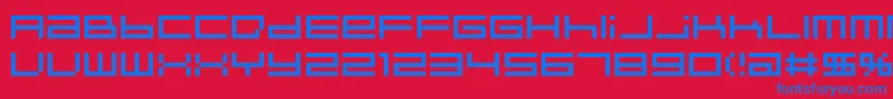 Fonte IndieutkaPixel8 – fontes azuis em um fundo vermelho