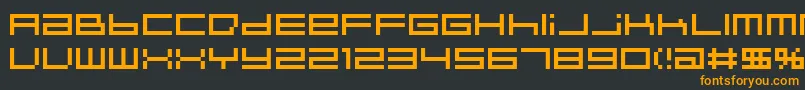 IndieutkaPixel8-Schriftart – Orangefarbene Schriften auf schwarzem Hintergrund