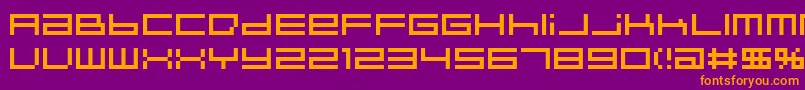 Fonte IndieutkaPixel8 – fontes laranjas em um fundo violeta