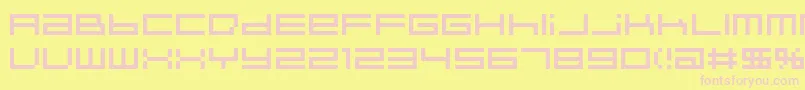 Fonte IndieutkaPixel8 – fontes rosa em um fundo amarelo