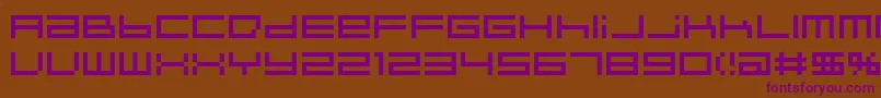 Fonte IndieutkaPixel8 – fontes roxas em um fundo marrom