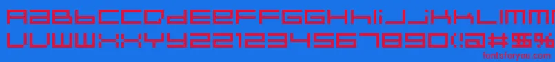 IndieutkaPixel8 Font – Red Fonts on Blue Background