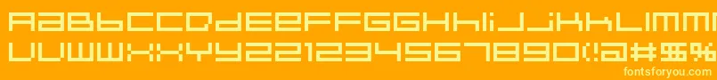 Fonte IndieutkaPixel8 – fontes amarelas em um fundo laranja