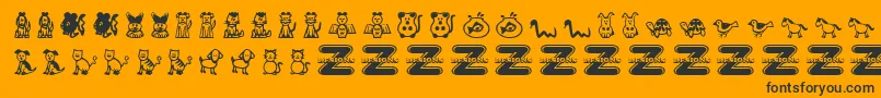 PetAnimals Font – Black Fonts on Orange Background