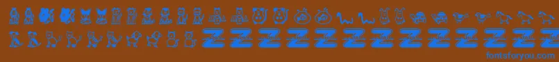 PetAnimals Font – Blue Fonts on Brown Background