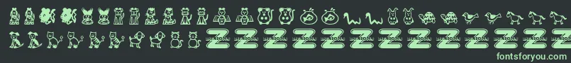 PetAnimals Font – Green Fonts on Black Background