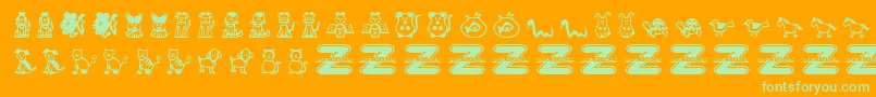 PetAnimals Font – Green Fonts on Orange Background