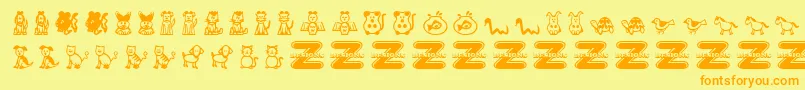 PetAnimals Font – Orange Fonts on Yellow Background