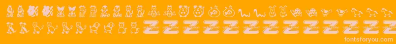 PetAnimals Font – Pink Fonts on Orange Background