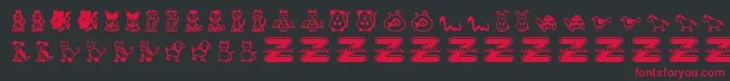 PetAnimals Font – Red Fonts on Black Background