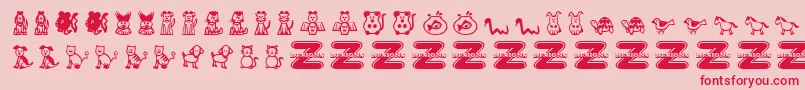 PetAnimals Font – Red Fonts on Pink Background