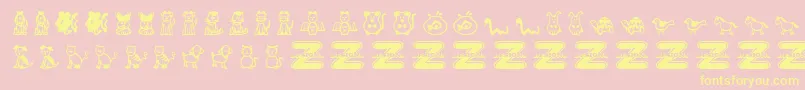 PetAnimals Font – Yellow Fonts on Pink Background