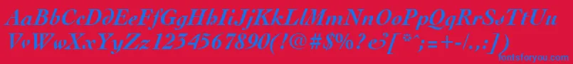 ClergyaRegular Font – Blue Fonts on Red Background