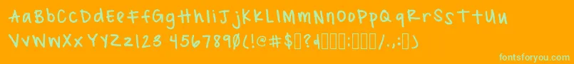 MacadyRegular Font – Green Fonts on Orange Background