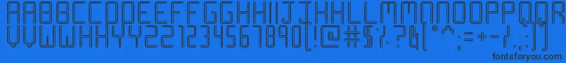 RacetrackStencil Font – Black Fonts on Blue Background