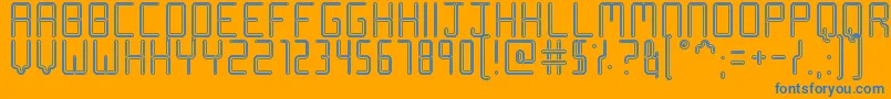 RacetrackStencil Font – Blue Fonts on Orange Background