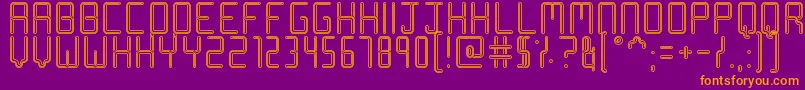 RacetrackStencil Font – Orange Fonts on Purple Background