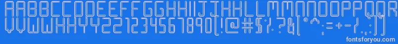 RacetrackStencil Font – Pink Fonts on Blue Background
