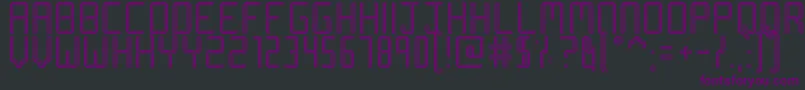 Подробнее о шрифте RacetrackStencil Шрифт RacetrackStencil – фиолетовые шрифты на чёрном фоне