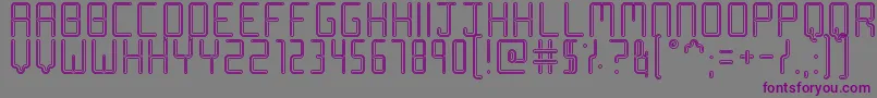 RacetrackStencil Font – Purple Fonts on Gray Background