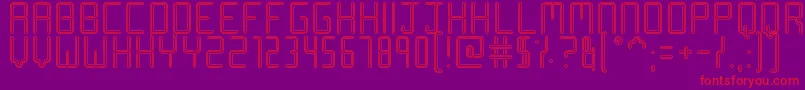 RacetrackStencil Font – Red Fonts on Purple Background