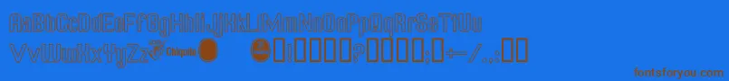ChiquitaOutlined Font – Brown Fonts on Blue Background