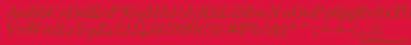 CenturyExpandedItalicBt Font – Brown Fonts on Red Background